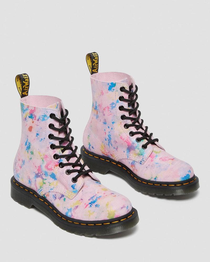 Dr Martens 1460 Pascal Confetti Suede Veterlaarzen Dames Roze | NL 592LIS